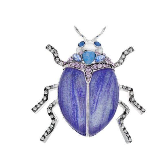 Dana Buchman Beetle Insect Purple Blue Bug Pin Brooch New in Box - Picture 1 of 1